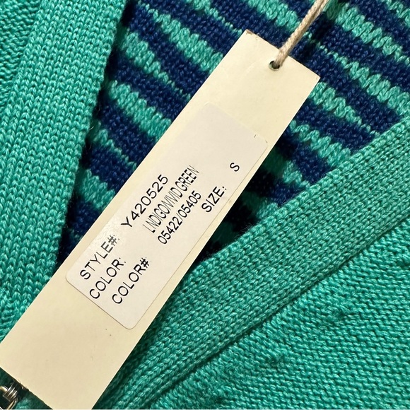 YOON Anthropologie S Lightweight Wool Cashmere Colorblock 1/2 Zip Cardi V Neck - Picture 2 of 12